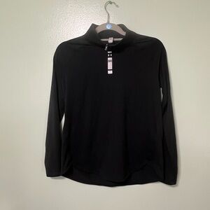 Under Armour Black Quarter-Zip Long Sleeve Top YXL Kids Unisex Polyester